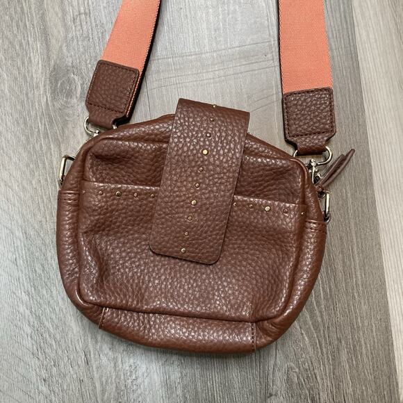 Oliver Bonas‎ Women's Brown Studded Faux Leather Crossbody Bag Boho Adjustable - Picture 1 of 7